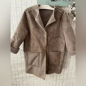 Women's Reversible Faux Suede Sherpa Jacket M New!